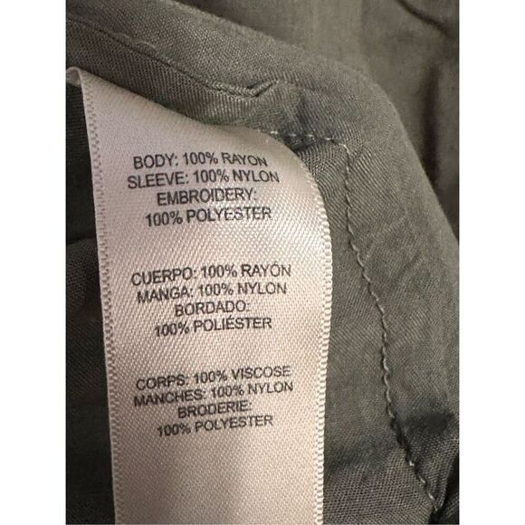 GOOD CONDITION CHICO’S Dreama Lace Button-Down Top size 2 (MEDIUM) green - Picture 7 of 9